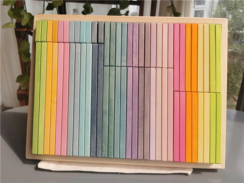 Large Rainbow Wood Building Slats