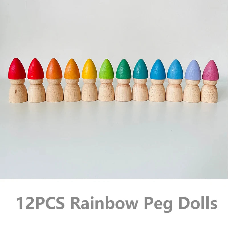 Wooden Rainbow Sensory Play Materials