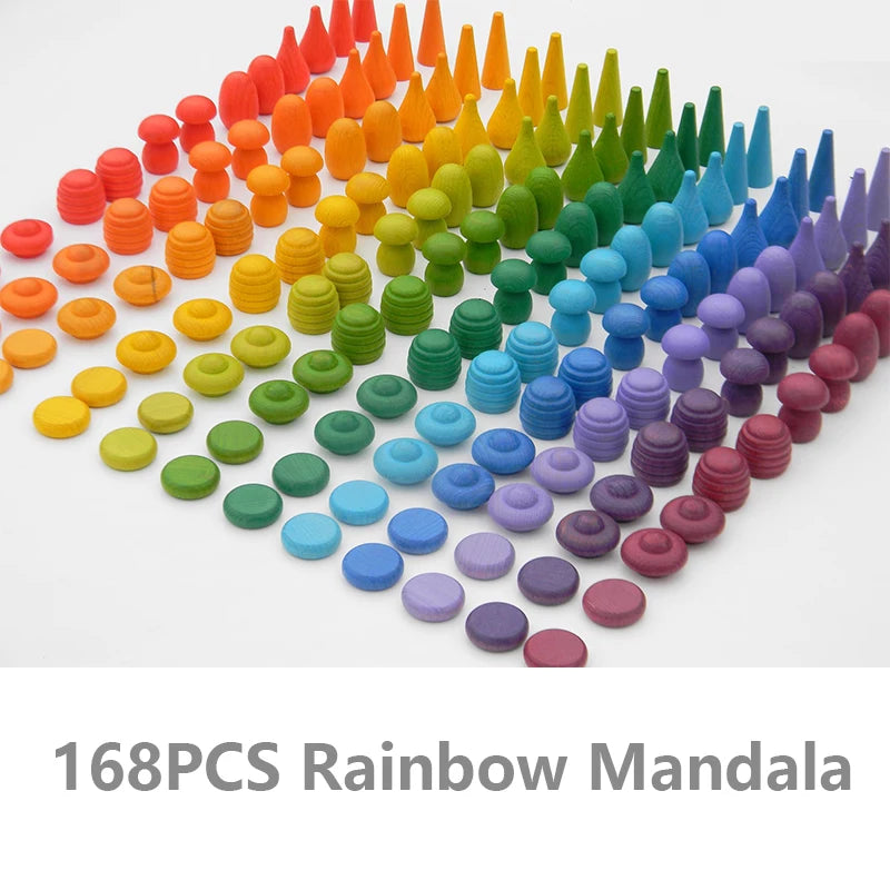 Wooden Rainbow Sensory Play Materials