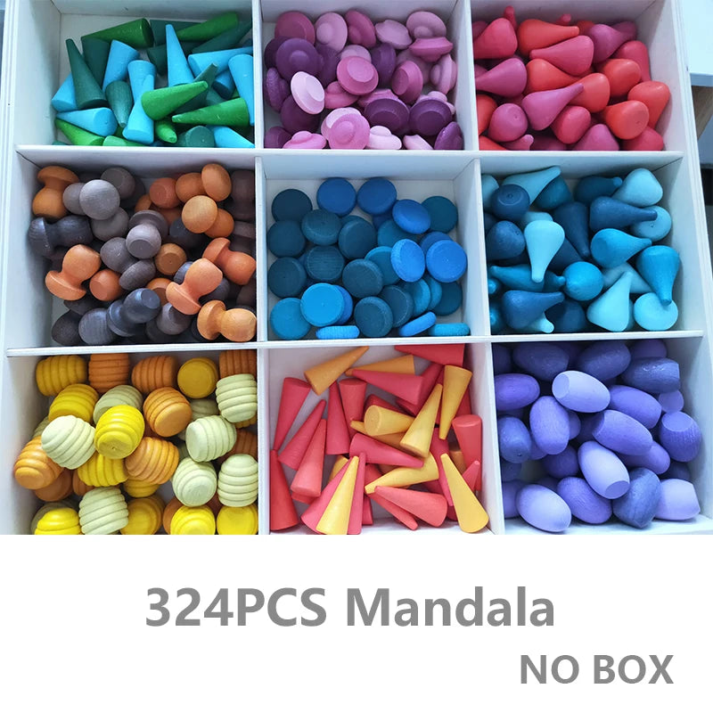 Wooden Rainbow Sensory Play Materials