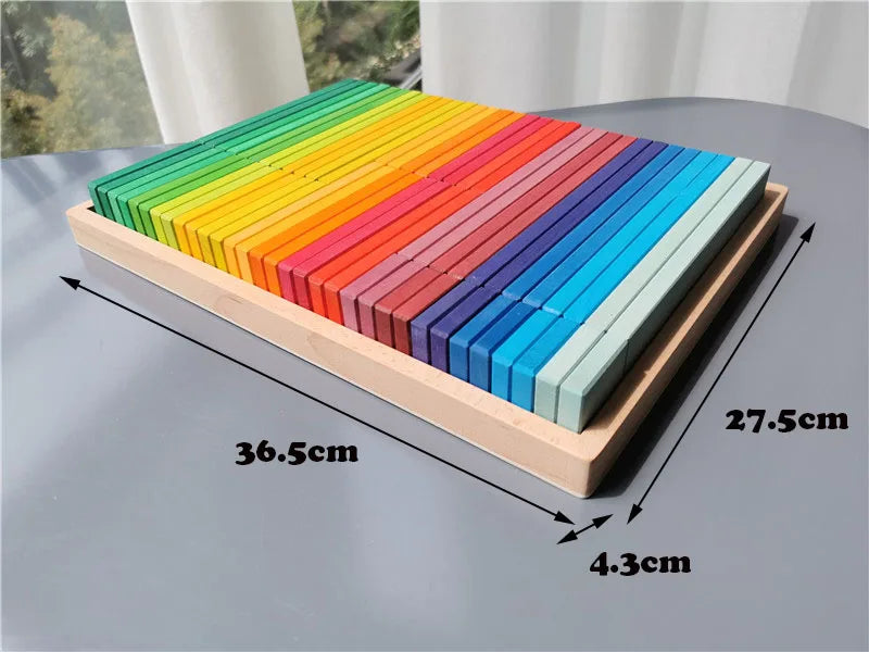 Large Rainbow Wood Building Slats