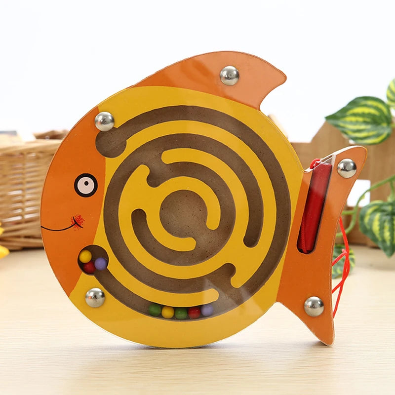 Wooden Magnetic Maze with Pen