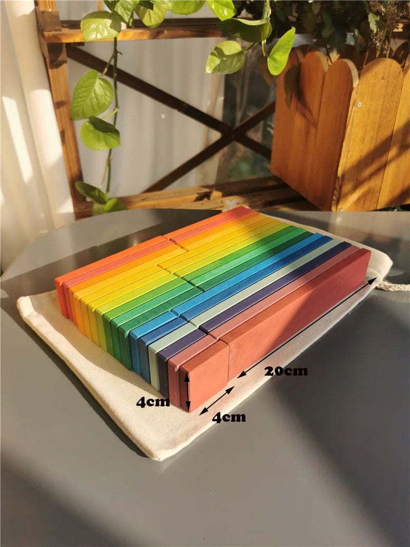 Large Rainbow Wood Building Slats