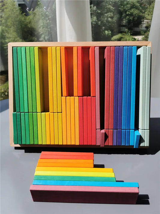 Large Rainbow Wood Building Slats