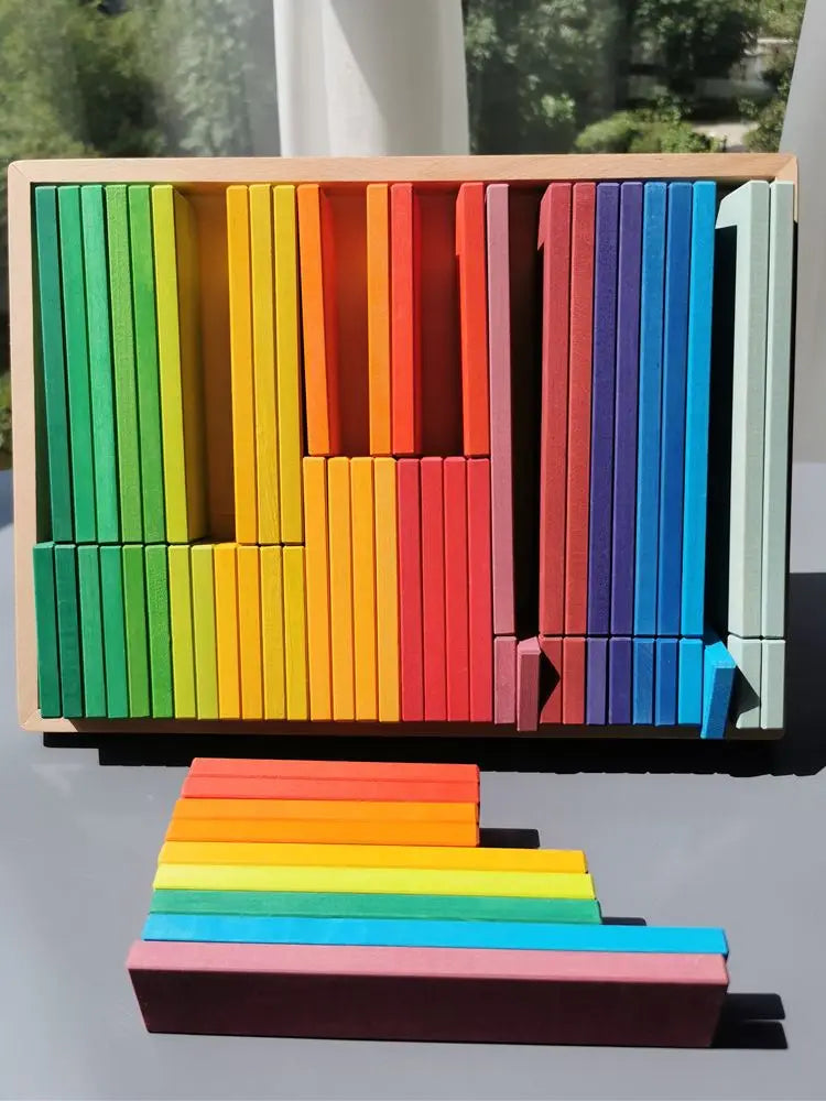 Large Rainbow Wood Building Slats