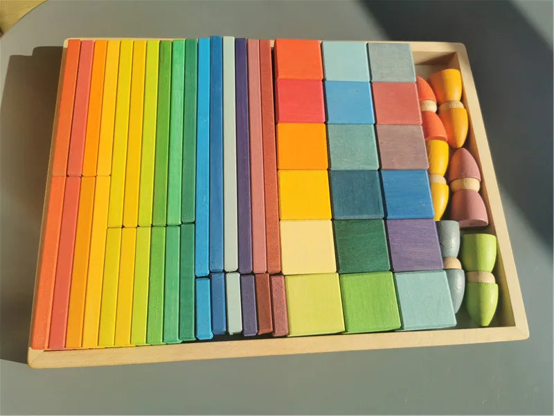 Large Rainbow Wood Building Slats