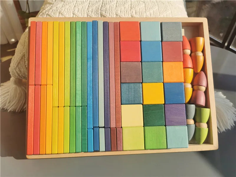 Large Rainbow Wood Building Slats