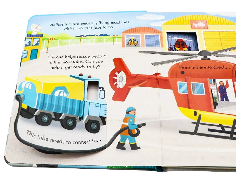 Usborne Peep Inside How A Helicopter Works Flap Book