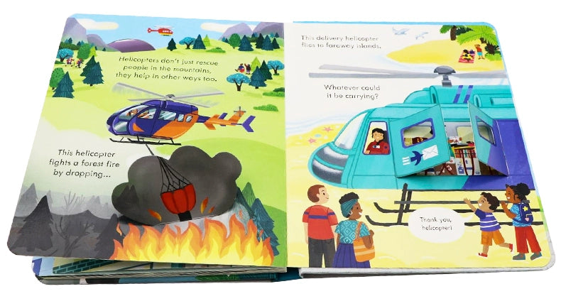 Usborne Peep Inside How A Helicopter Works Flap Book