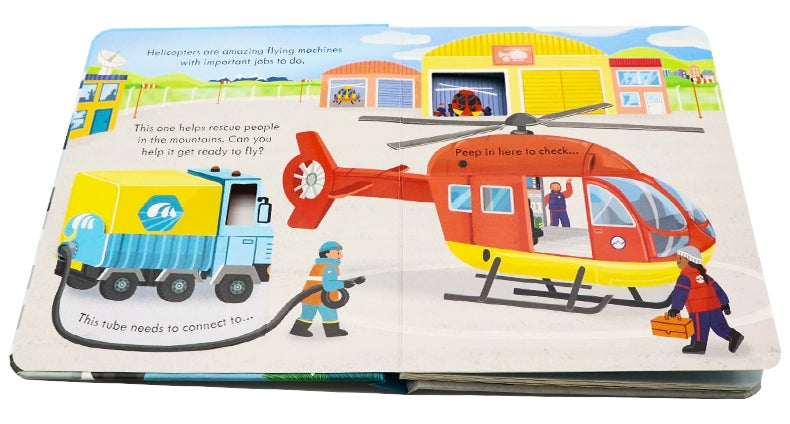 Usborne Peep Inside How A Helicopter Works Flap Book