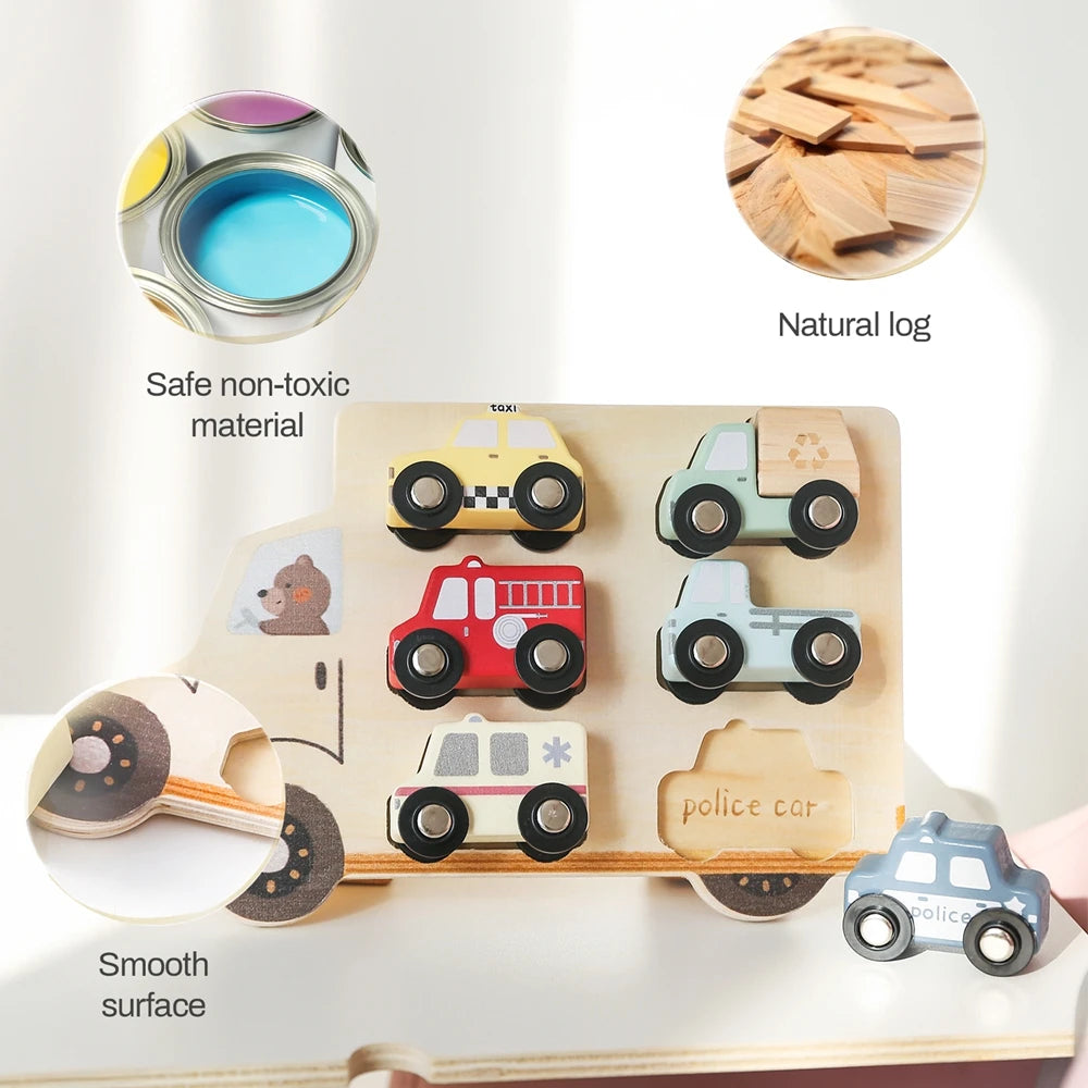 Wooden 3D Toy Vehicles Puzzle