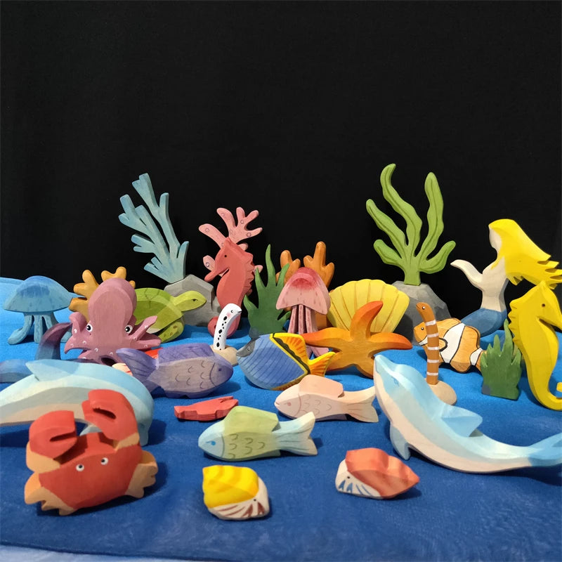 Handmade Wooden Ocean Animal Friends