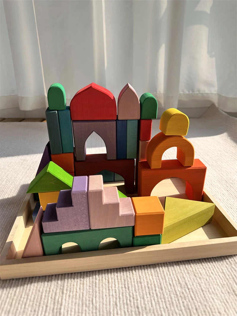 Wooden Castle Stacking Blocks