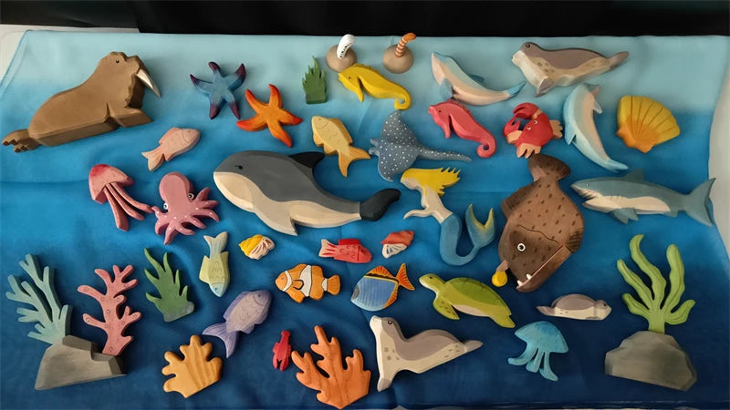 Handmade Wooden Ocean Animal Friends