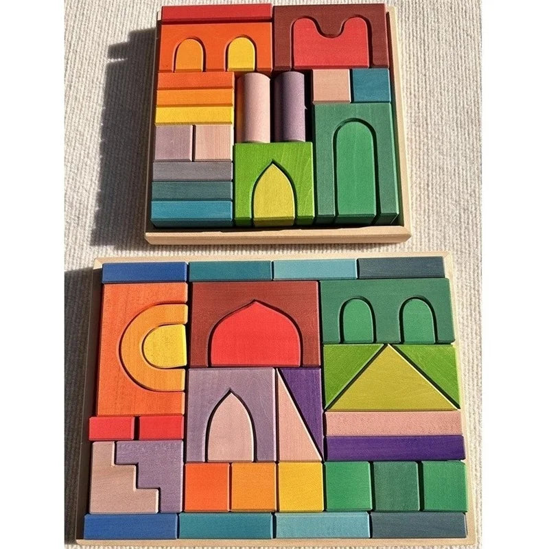 Wooden Castle Stacking Blocks