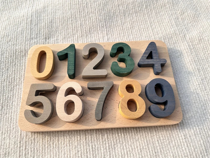 Montessori Wooden Rainbow Alphabet & Number Puzzle