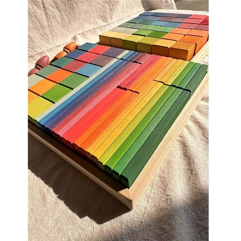 Large Rainbow Wood Building Slats