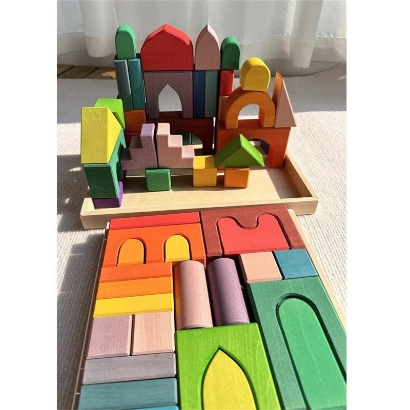 Wooden Castle Stacking Blocks