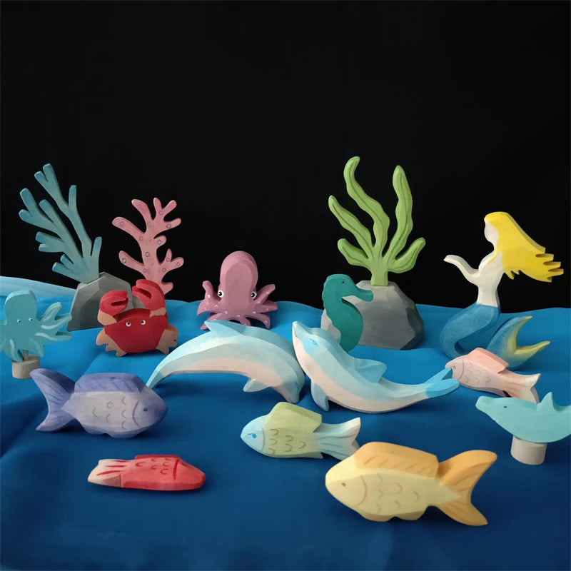 Handmade Wooden Ocean Animal Friends