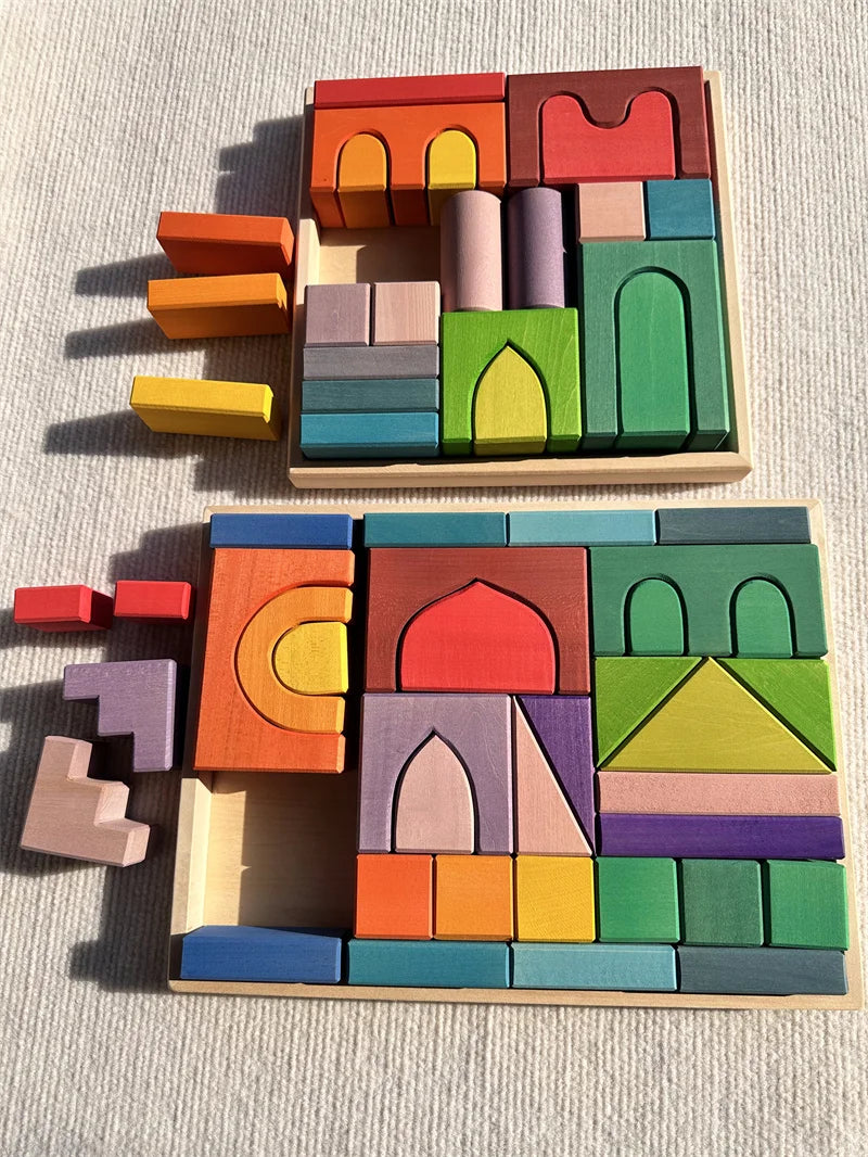 Wooden Castle Stacking Blocks