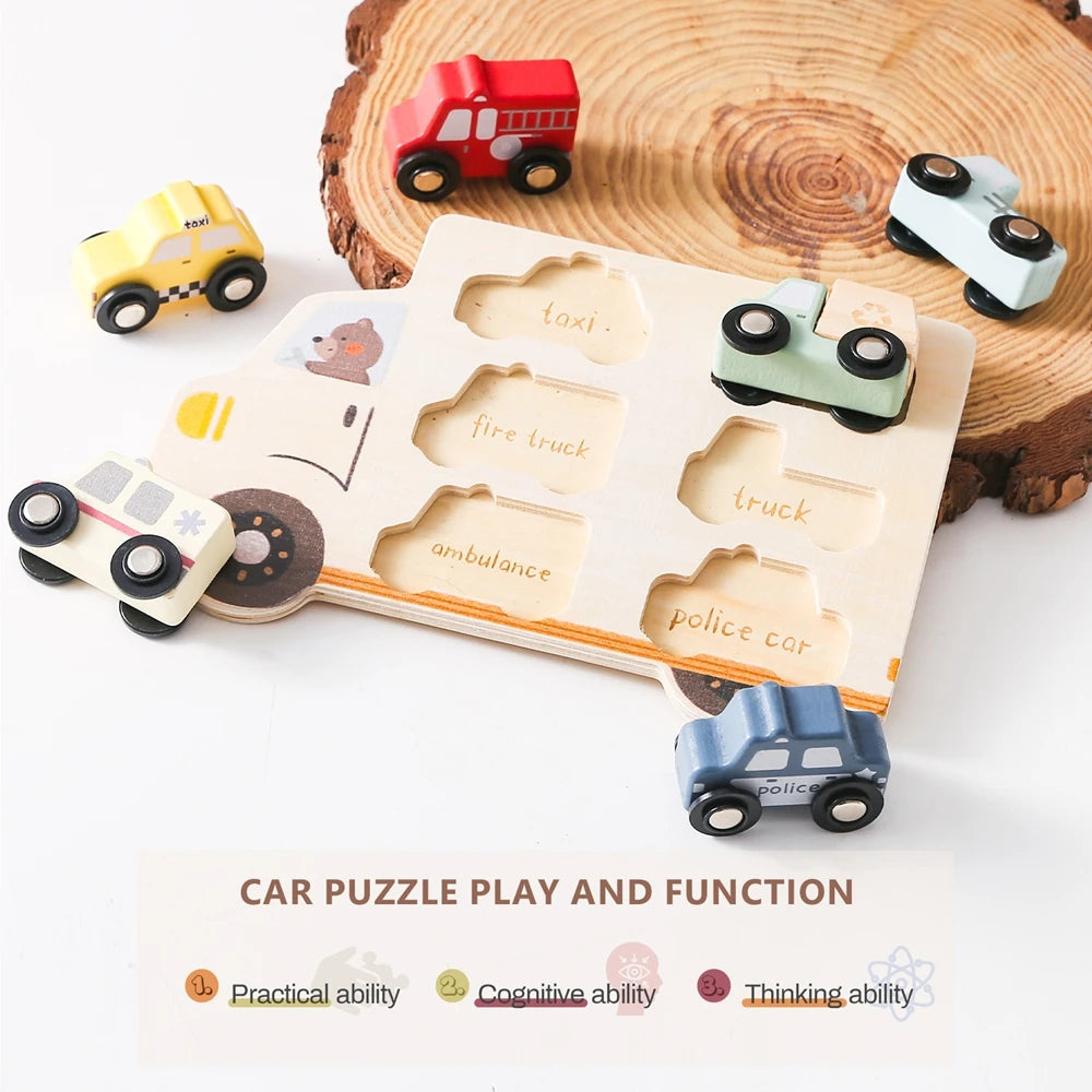 Wooden 3D Toy Vehicles Puzzle