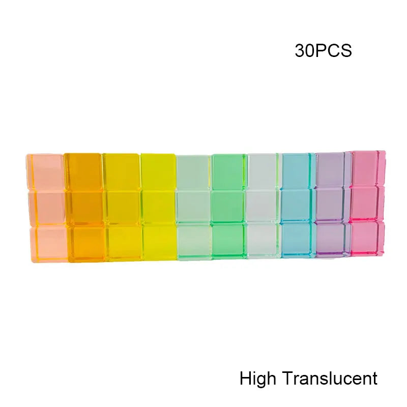 Rainbow Acrylic Lucent Cubes, Wooden Blocks & Gems