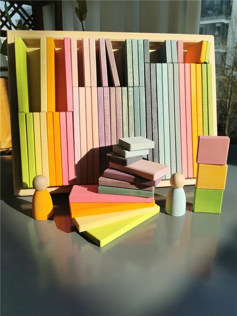 Large Rainbow Wood Building Slats