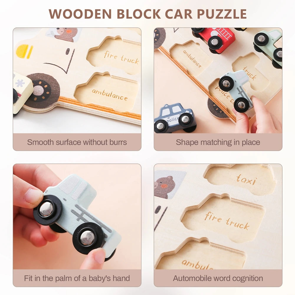 Wooden 3D Toy Vehicles Puzzle