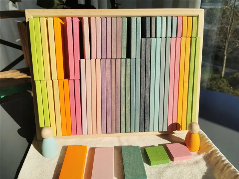 Large Rainbow Wood Building Slats