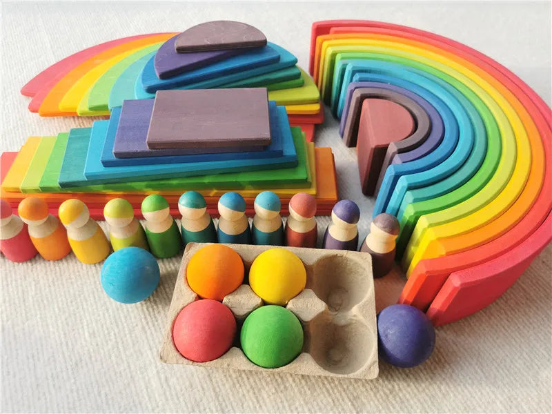 Wooden Stacking Arches and Colour Sorting Balls