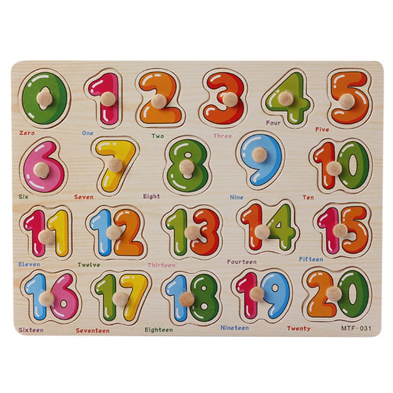 Wooden Number, Letter and Shape Puzzles