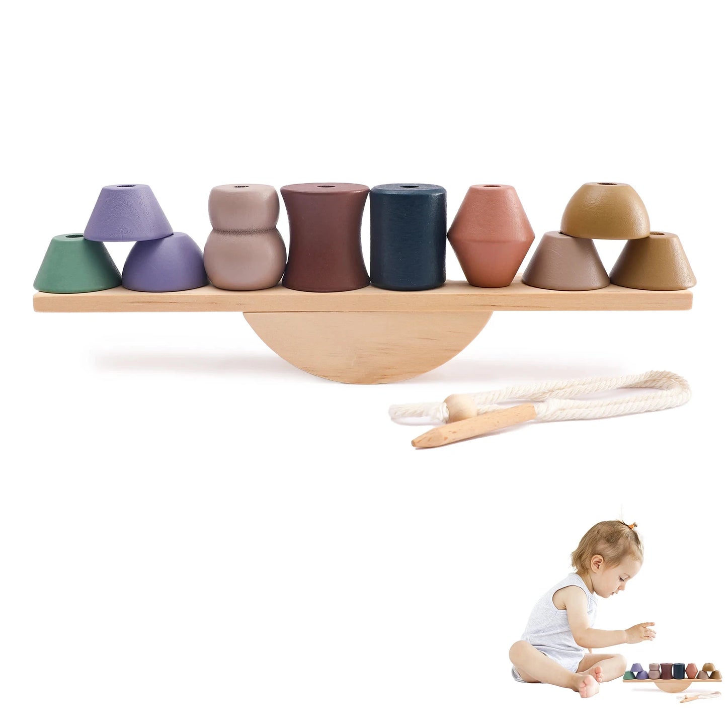 Montessori Wooden Balancing & Stacking Toy