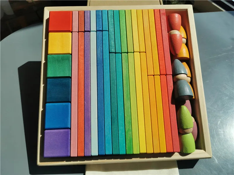 Large Rainbow Wood Building Slats