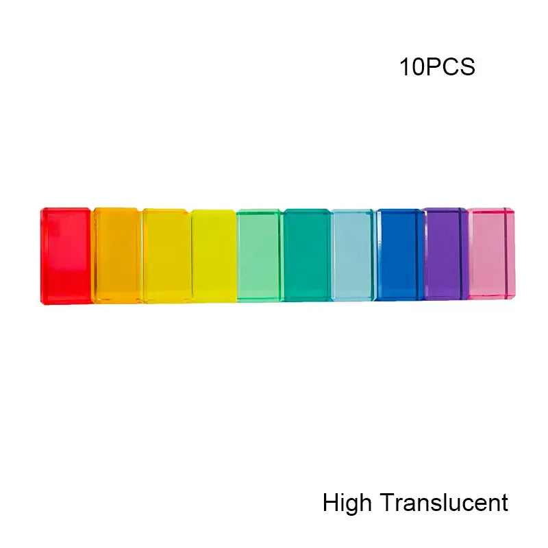 Rainbow Acrylic Lucent Cubes, Wooden Blocks & Gems