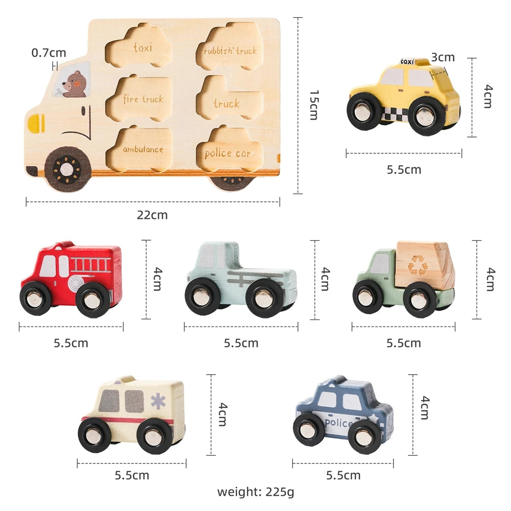 Wooden 3D Toy Vehicles Puzzle