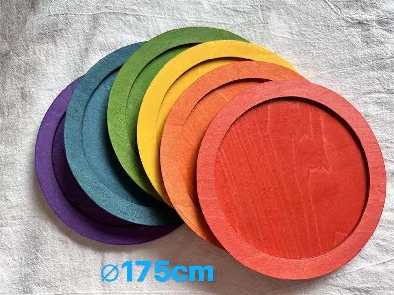 Wooden Rainbow Sorting Bowls